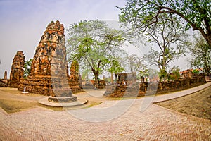 Beautiful outdoor view of Wat Pra Si Sanphet is part of the Ayutthaya historikal park. It was the holiest temple of the
