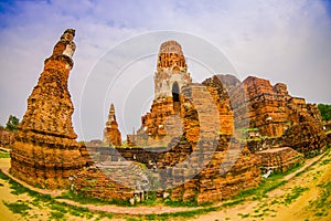 Beautiful outdoor view of Wat Pra Si Sanphet is part of the Ayutthaya historikal park. It was the holiest temple of the