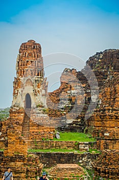 Beautiful outdoor view of Wat Pra Si Sanphet part of the Ayutthaya historikal park. It was the holiest temple of the