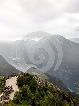 Beautiful outlook from a mountain at Berchtesgaden, Germany