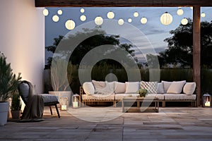 Modern furniture home interior background table luxury house outside sofa garden summer design
