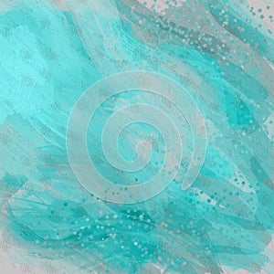 Beautiful overflowing watercolor swirls, ripples, waves, strikes and ribbons in bright and light blue colors.