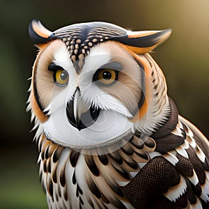 Beautiful owl looking intently at the viewer - ai generated image