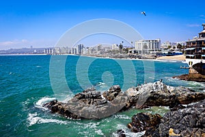 Beautiful Pacific Ocean Coastline near Vina Del Mar