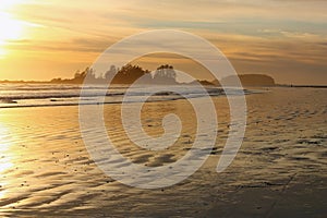 Dramatic Stormy Sunset at South Chesterman Beach, Tofino, Vancouver Island, British Columbia, Canada