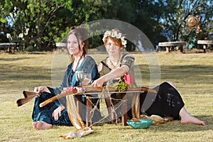 Beautiful Pagan Women at Altar