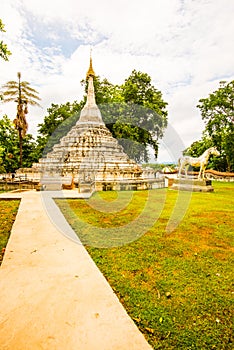 Beautiful pagoda in Prathat Chaehaeng temple