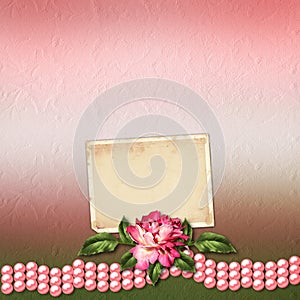 Beautiful painted rose on abstract background for congratulation