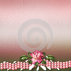Beautiful painted rose on abstract background