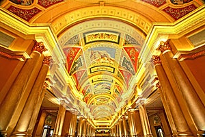 Beautiful painting on the ceiling at the Venetian Hotel, Macao