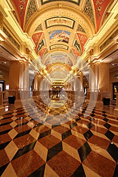 Beautiful painting on the ceiling at the Venetian Hotel, Macao photo