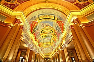 Beautiful painting on the ceiling at the Venetian Hotel, Macao photo