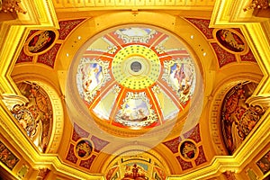 Beautiful painting on the ceiling at the Venetian Hotel, Macao photo