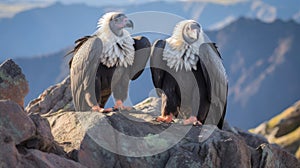 Beautiful pair of Andean condor