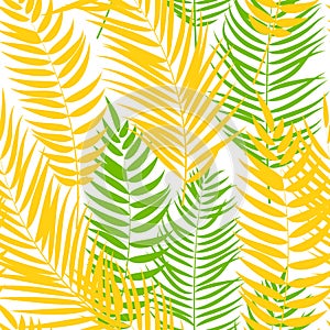 Beautiful Palm Tree Leaf Silhouette Seamless Pattern Background