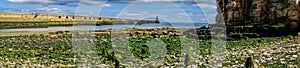 Beautiful panorama around Tynemouth Pier and lighthouse