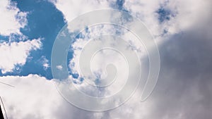 Beautiful panorama of the blue sky with white clouds.