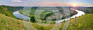 Beautiful panorama of the Dniester river canyon. Ukraine, Europe