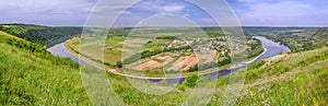 Beautiful panorama of the Dniester river canyon. Ukraine, Europe