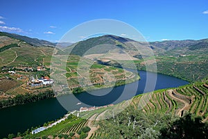 Beautiful panorama of the Douro River in Douro, Portugal