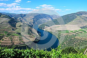 Beautiful panorama of the Douro River in Douro, Portugal