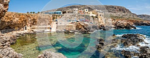 Beautiful panorama of Ghar Lapsi in Southern Malta, diving place photo