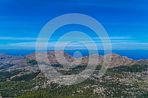 Beautiful panorama from the GR 221 Tramuntana mountains, Mallorca, Spain