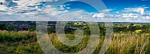 Beautiful panorama of the hills, forests, meadows. Roztocze regon. KrasnobrÃ³d, Poland