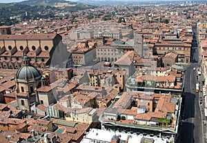 A beautiful panorama of the historic city of Bologna, Italy