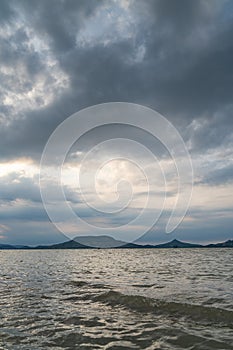 Beautiful panorama with lake Balaton