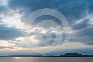 Beautiful panorama with lake Balaton