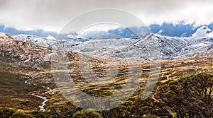 Beautiful panorama landscape of Mount Kosciuszko National Park,