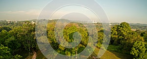 Beautiful panorama landscape view from the Observation towers in Putrajaya Wetlands Park