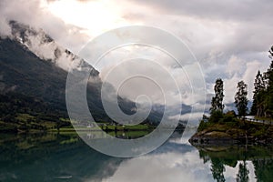 Beautiful panorama of Norwegian nature