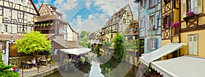 Beautiful panorama of old town Colmar, France.