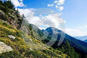 Beautiful panorama of Pizzo Campo Tencia mountain range in Ticino canton