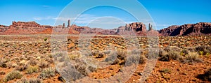 Beautiful panorama of the red rock formations at Valley of the Gods Utah