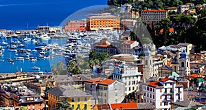 Beautiful panorama of Santa Margherita Ligure, Italian Riviera.