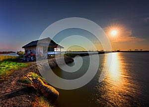 Beautiful Panorama and sky befor sunset around the lake is heavenly scenery