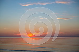 Beautiful panorama of sunset in the Baltic sea