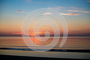 Beautiful panorama of sunset in the Baltic sea