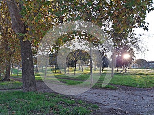 Beautiful panorama of the Tor Tre Teste park in Rome.