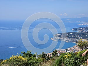 beautiful panorama of Varazze from the heights of the Ligurian coast