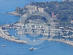 beautiful panorama of Varazze from the heights of the Ligurian coast