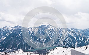 Beautiful panorama view of Japan Alps, Tateyama Mountain, Toyama Prefecture, Japan.