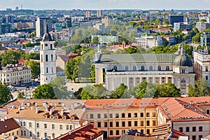 Beautiful panorama of Vilnius Old Town, Lithuania