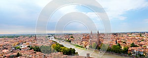 Beautiful panoramic cityscape of Verona city