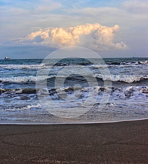 Beautiful panoramic cumulonimbus clous above the south java ocean in cilacap Indonesia September 13,20