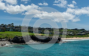 Beautiful panoramic Oneloa Bay vista, Maui, Hawaii