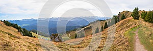 beautiful panoramic ridgeway Brauneck mountain, Lenggries